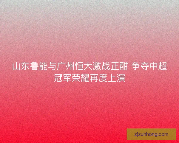 山东鲁能与广州恒大激战正酣 争夺中超冠军荣耀再度上演