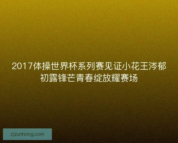2017体操世界杯系列赛见证小花王涔郁初露锋芒青春绽放耀赛场